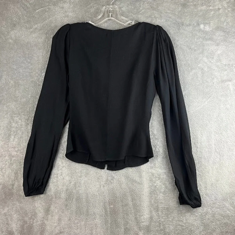 Reformation Nell Top Womens XS Black Puff Sleeve Romantic Clean Girl Cottagecore